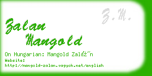 zalan mangold business card